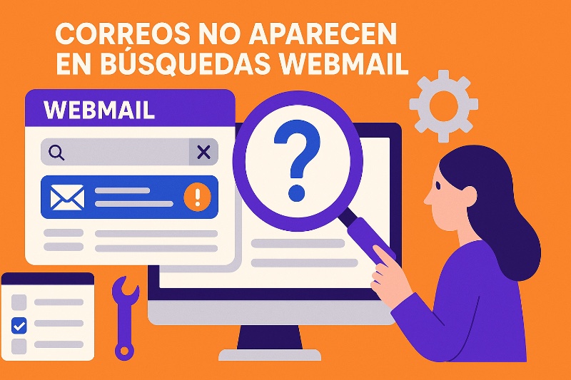 Correos no aparecen en búsquedas webmail